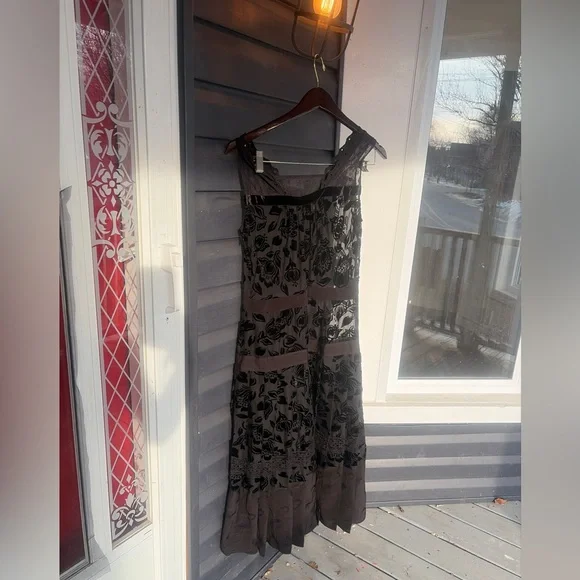 Coach Black Floral lace and velvet Maxi Dress - Picture 3 of 17